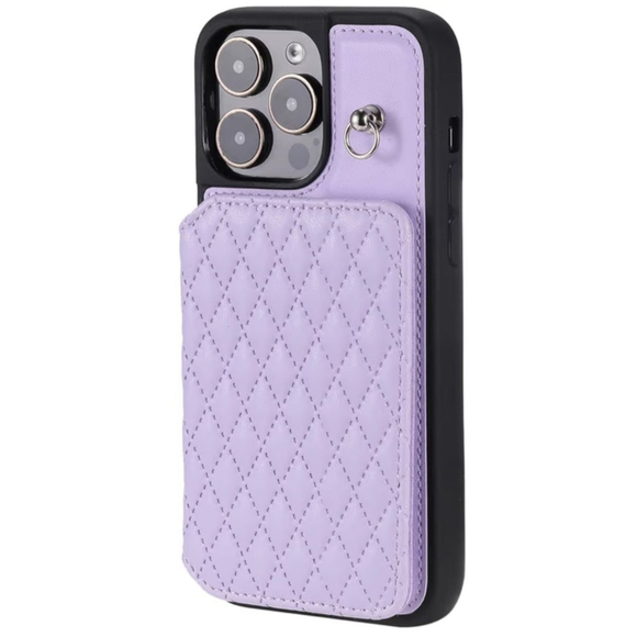 AwQuer Accessories - Purple Leather Wallet Case for iPhone 13 Pro Max / 13 Pro / 13 Plus
